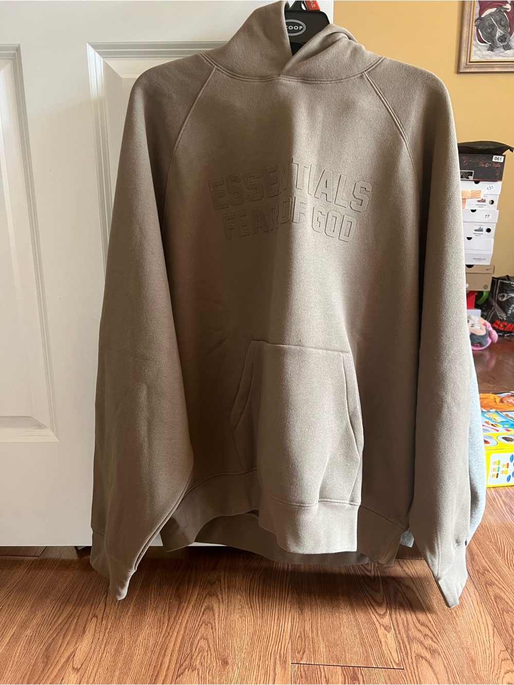 Fear of God Essentials Pullover Hoodie in Taupe